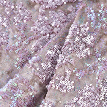 Polyester Stretch Knitted Foil Print Shiny Metallic Fabric